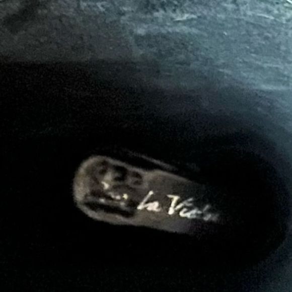 SOLD                POUR LA VICTORIE WOMENS KNEE HIGH LEATHER BOOTS BLACK SIZE 8 - Picture 6 of 8